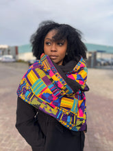 Load image into Gallery viewer, African print Winter scarf for Adults Unisex - Multicolor kente purple
