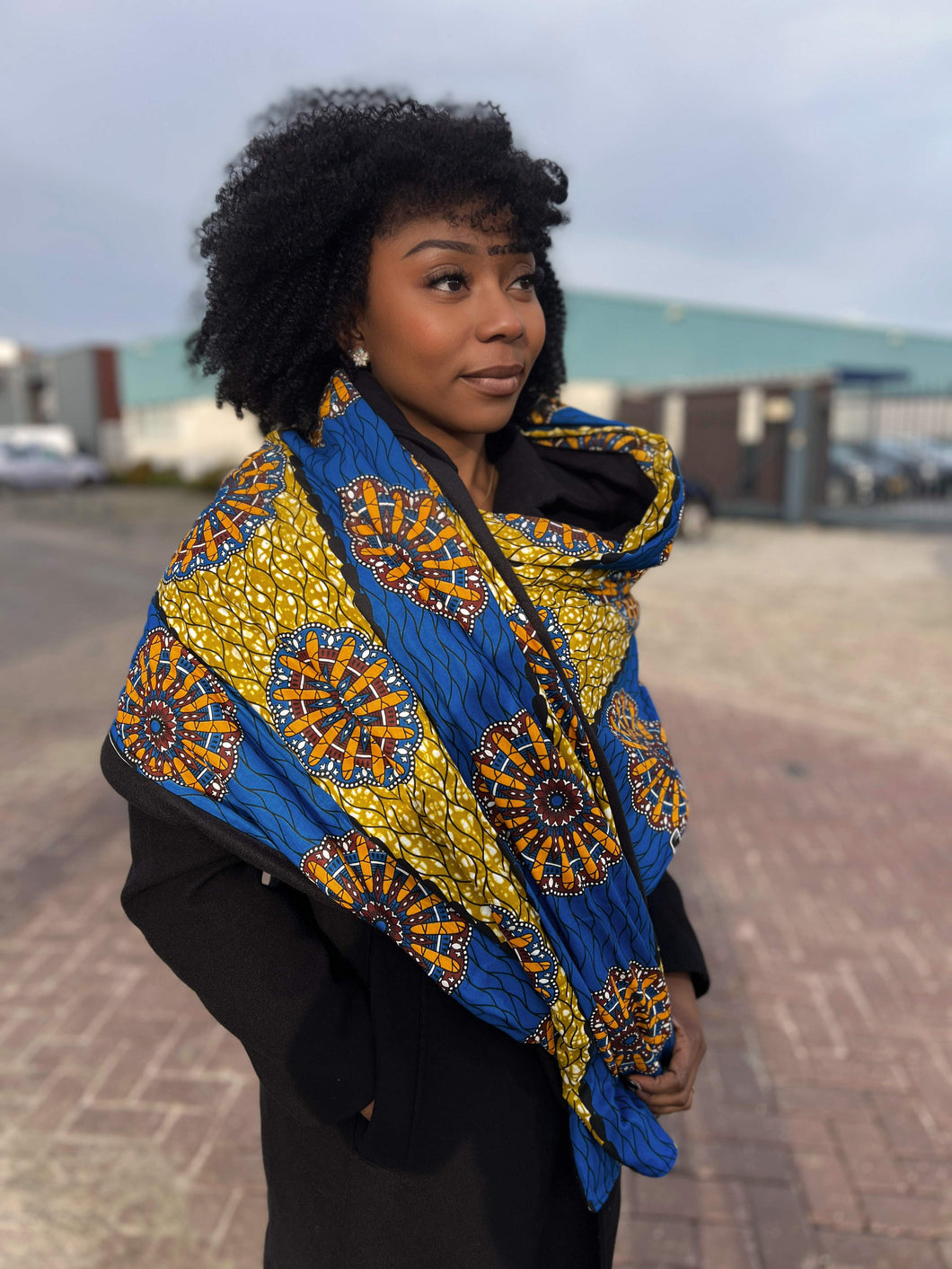 Wintersjaal met Afrikaanse print voor volwassenen, unisex - Blue Mills