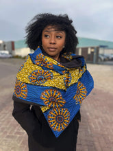 Load image into Gallery viewer, African print Winter scarf for Adults Unisex - Blue Mills

