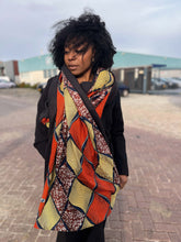 Load image into Gallery viewer, African print Winter scarf for Adults Unisex - Brown swirl
